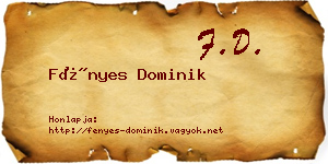 Fényes Dominik névjegykártya